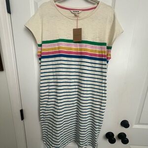 Boden multi colored striped T-Shirt Dress size 12 NWT
